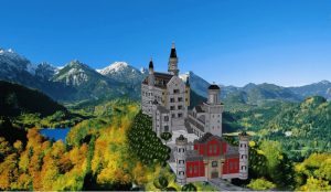 Neuschwanstein castle in 3D (Germany)