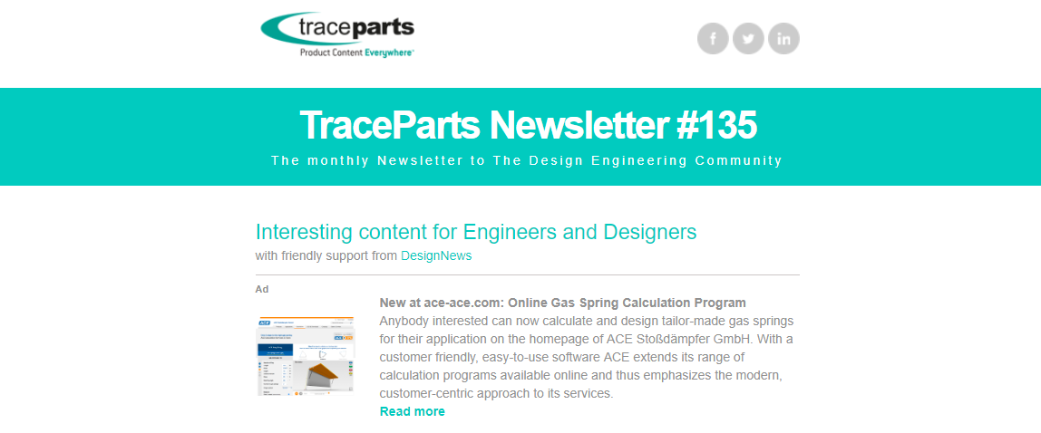 TraceParts newsletter