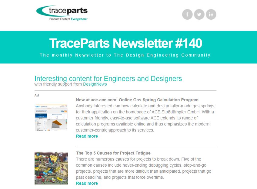 TraceParts newsletter