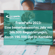 TraceParts 2023: Eine bemerkenswertes Jahr mit 366.000 Registrierungen, davon 196.000 Opt-In-Kontakte TraceParts 2023: Eine bemerkenswertes Jahr mit 366.000 Registrierungen, davon 196.000 Opt-In-Kontakte